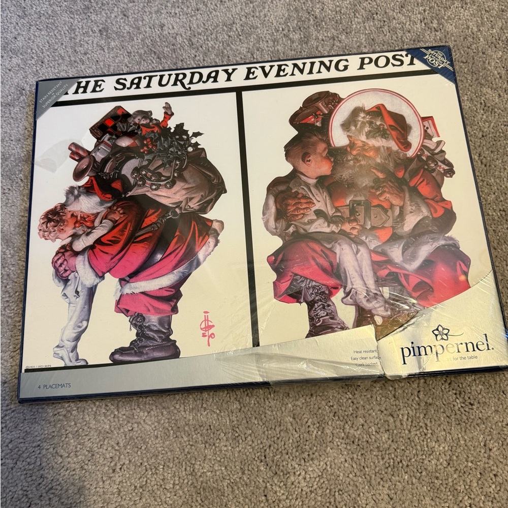 Pimpernel Placemats Set of 4 Christmas themed “The Saturday Evening Post” Covers
